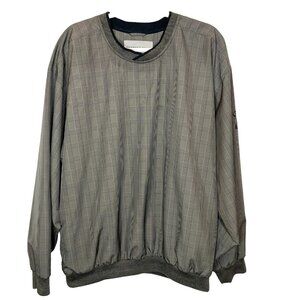 Cutter & Buck Mens Plaid Long Sleeve Pullover Golf Windbreaker Tan Size XL